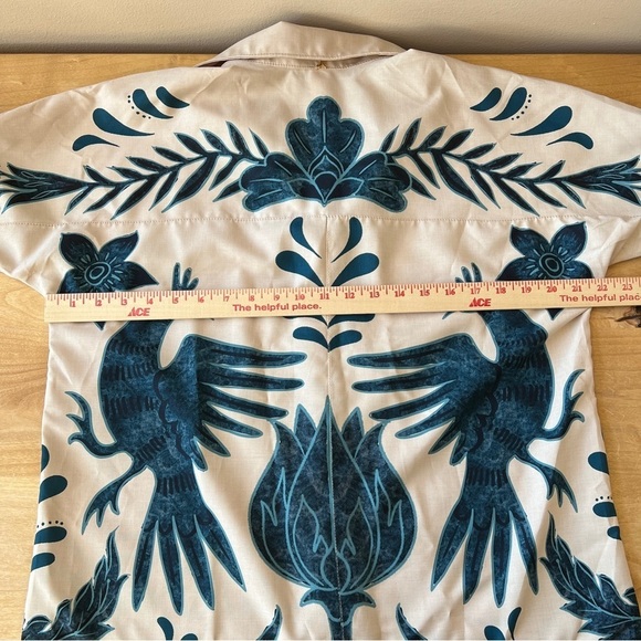 KAANA SWIMWEAR SHIRT DRESS SM OVERSIZED ROLL TAB SLEEVE FLORAL RABBIT TROPICAL - Picture 8 of 12